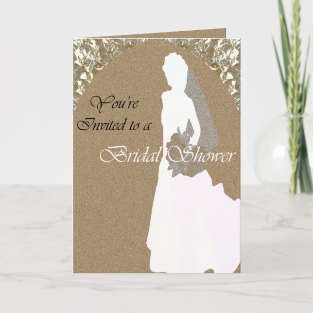 Elegant Gold Bridal Shower Greeting Card (Front)