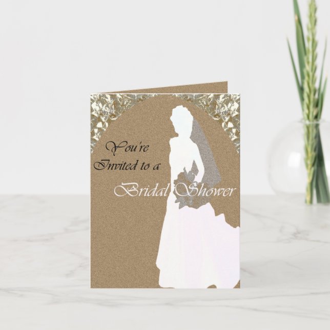 Elegant Gold Bridal Shower Note Card (Front)