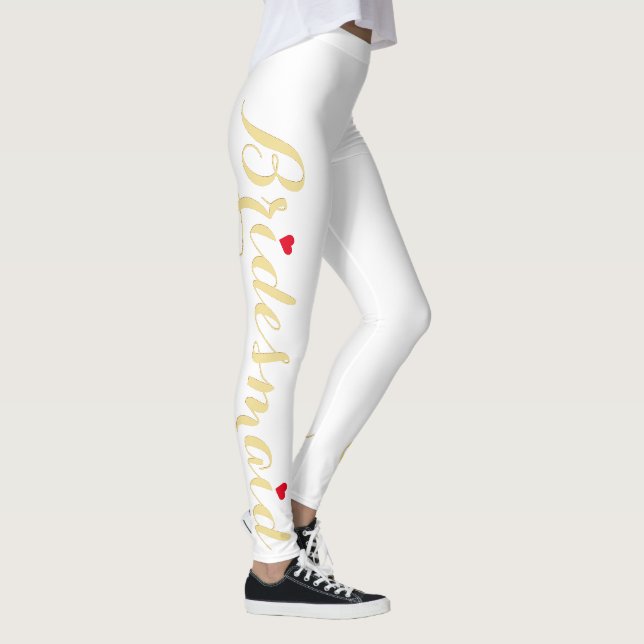 Elegant Gold Bridesmaid Wedding Bachelorette Party Leggings (Right)