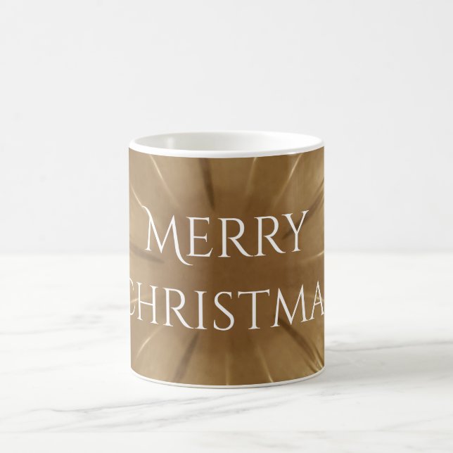 Elegant Gold Brown Christmas Kaleidoscope Star Coffee Mug (Center)
