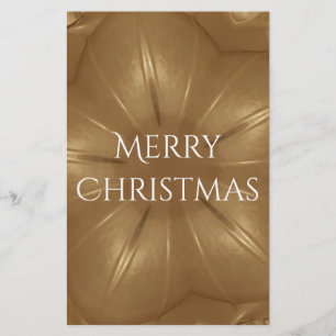 Elegant Gold Brown Christmas Kaleidoscope Star Stationery