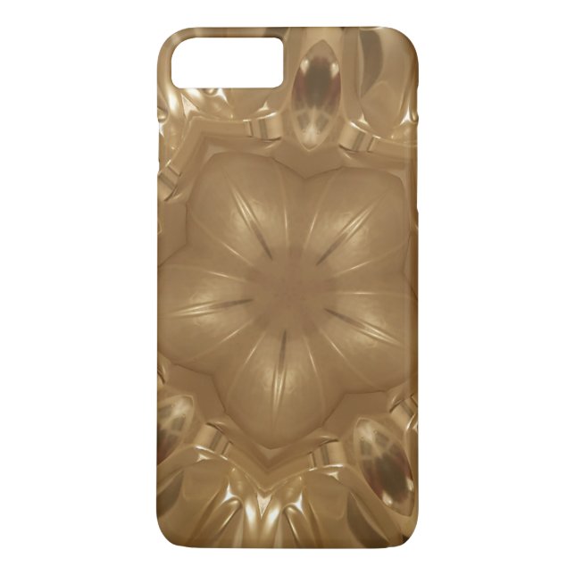 Elegant Gold Brown Kaleidoscope Star Design Case-Mate iPhone Case (Back)