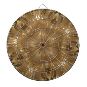 Elegant Gold Brown Kaleidoscope Star Design Dartboard