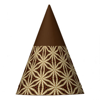 Elegant Gold & Brown Star Anise Paper Party Hat