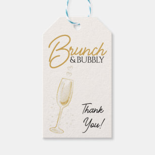 Elegant Gold Brunch & Bubbly Bridal Shower  Gift Tags