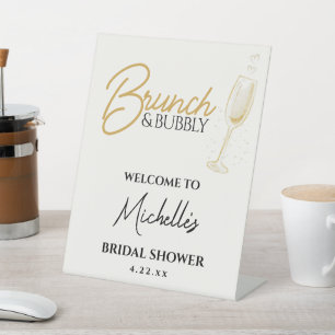 Elegant Gold Brunch & Bubbly Bridal Shower Sign