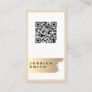 Elegant Gold Brushed QR Label Business Card