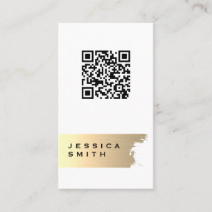 Elegant Gold Brushed QR Label Scan Business Card