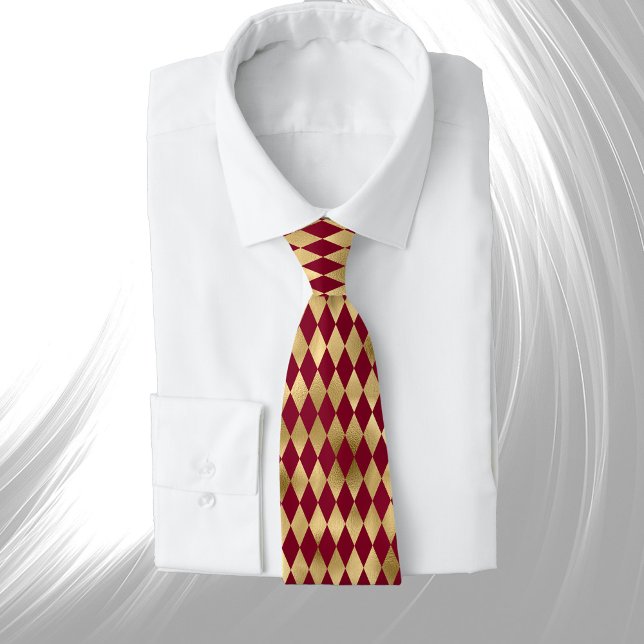 Elegant Gold Burgundy Diamond  Tie (Creator Uploaded)