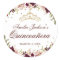 Elegant Gold Burgundy Floral Quinceanera Sticker
