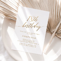 Elegant Gold Calligraphy 18th Birthday