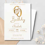 Elegant Gold Calligraphy 60th Birthday Floral Invitation<br><div class="desc">Celebrate six decades of joy and memories with our Elegant Gold Calligraphy 60th Birthday Floral Invitation! This exquisite invitation features elegant gold calligraphy paired with delicate floral accents, creating a sophisticated and timeless design. Perfect for marking this milestone occasion in style, customise the invitation with the guest of honour's name...</div>