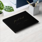 Elegant gold calligraphy black minimalist wedding