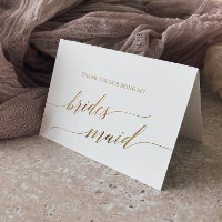Elegant Gold Calligraphy Bridesmaid