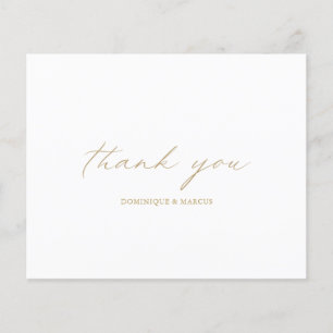 Elegant Gold Calligraphy Budget Wedding Thank You