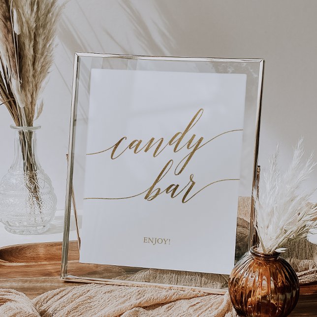 Elegant Gold Calligraphy Candy Bar Sign (Creator Uploaded)