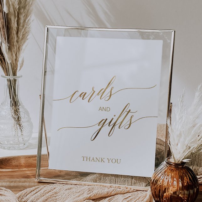 Elegant Gold Calligraphy Cards and Gifts Sign (Creator Uploaded)