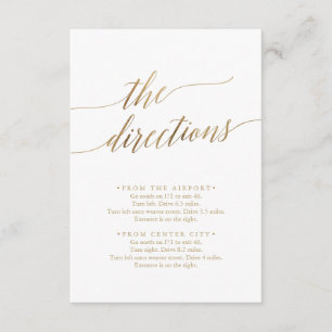 Elegant Gold Calligraphy Direction Enclosure Card