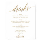 Elegant Gold Calligraphy Drink Menu Sign