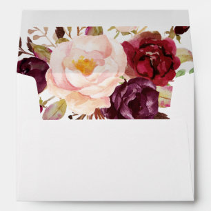 Elegant Gold Calligraphy Floral Wedding Invitation Envelope