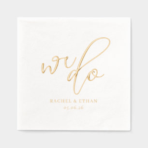 Elegant Gold Calligraphy Foil Napkins