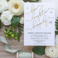 Elegant Gold Calligraphy Happily Ever After Party