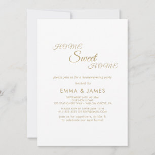 Elegant Gold Calligraphy Housewarming Party  Invitation