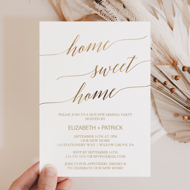 Elegant Gold Calligraphy Housewarming Party Invitation (Creator Uploaded)