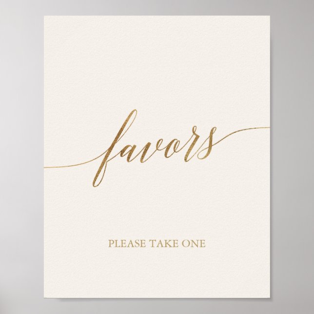 Elegant Gold Calligraphy | Ivory Favours Poster (Front)