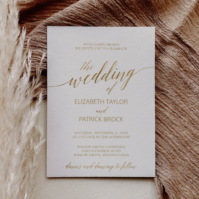Elegant Gold Calligraphy | Ivory The Wedding Of Invitation (Creator Uploaded)