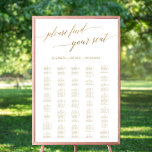 Elegant Gold Calligraphy Large 200  Seating Chart<br><div class="desc">This elegant gold calligraphy large (200 ) seating chart poster is perfect for an elegant wedding. The design features romantic and whimsical faux gold foil typography. This sign can be used to organise your guests alphabetically or by table number. This wedding poster includes enough room for up to about 210...</div>