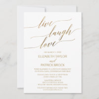 Elegant Gold Calligraphy Live Laugh Love