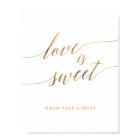 Elegant Gold Calligraphy Love is Sweet Sign