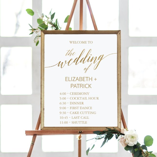 Elegant Gold Calligraphy Order of Events Poster (Creator Uploaded)