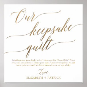 Elegant Gold Calligraphy Our Keepsake Quilt Poster