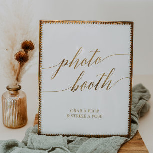 Elegant Gold Calligraphy Photo Booth Sign