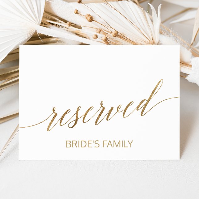 Elegant Gold Calligraphy Reserved Sign (Creator Uploaded)