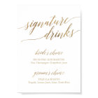 Elegant Gold Calligraphy Signature Drinks Sign
