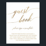 Elegant Gold Calligraphy Snowflake Guest Book Sign<br><div class="desc">This elegant gold calligraphy snowflake guest book sign is perfect for a simple wedding. The neutral design features a minimalist poster decorated with romantic and whimsical faux gold foil typography. Please Note: This design does not feature real gold foil. It is a high quality graphic made to look like gold...</div>