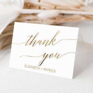 Elegant Gold Calligraphy Thank You Card