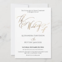 Elegant Gold Calligraphy "The Wedding of"