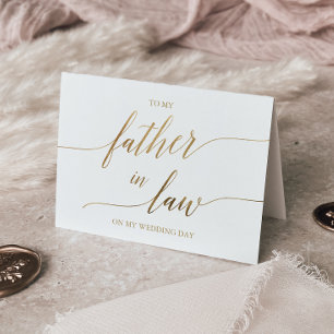 Elegant Gold Calligraphy To My Father In Law Card