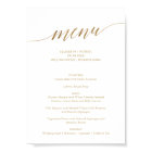 Elegant Gold Calligraphy Wedding Menu Sign