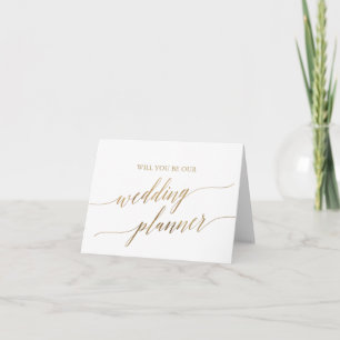 Elegant Gold Calligraphy Wedding Planner Proposal Card