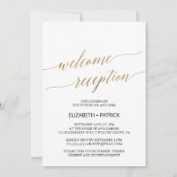 Elegant Gold Calligraphy Welcome Reception