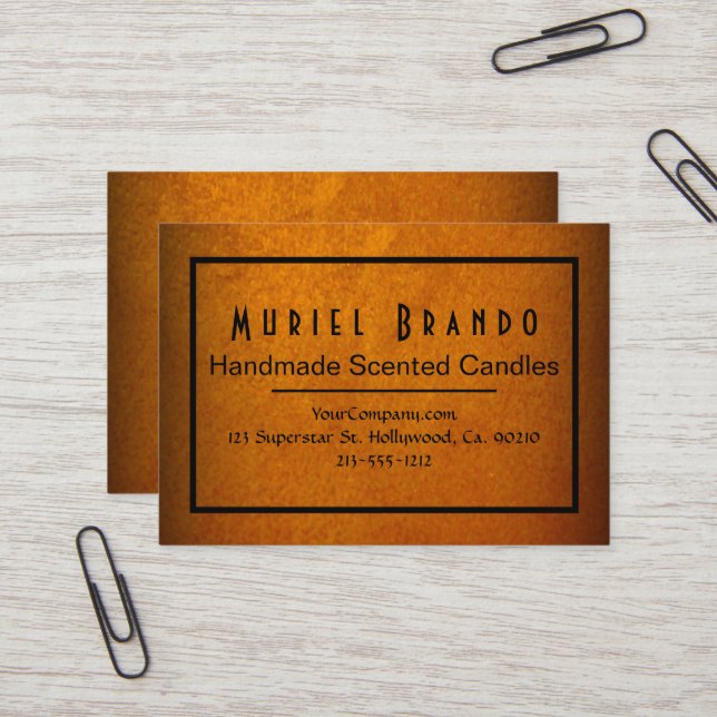 Elegant Gold Candle Company V4 Business Card (Front/Back In Situ)