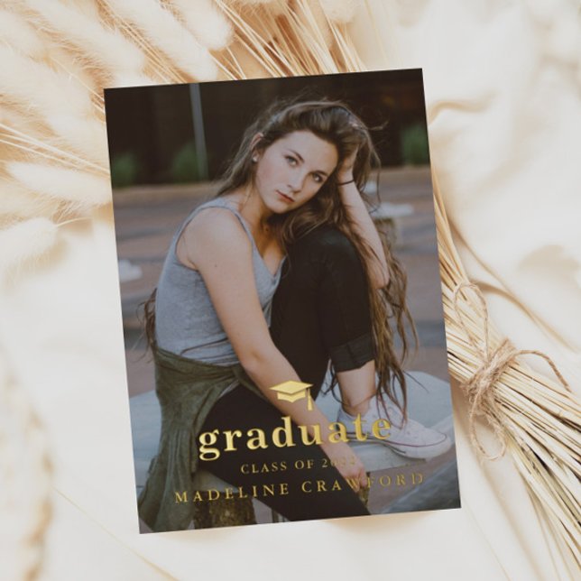 Elegant Gold Cap Portrait Photo Graduation (Creator Uploaded)