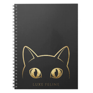 Elegant Gold Cat Custom Photo Spiral Notebook