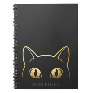 Elegant Gold Cat Custom Photo Spiral Notebook