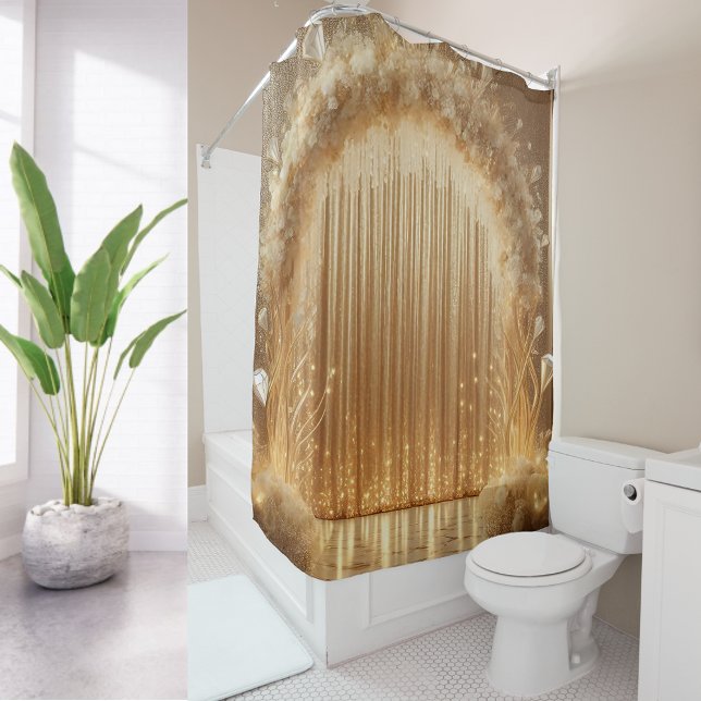 Elegant Gold Celebration Arch Luxury Wedding Gift Shower Curtain (Creator Uploaded)